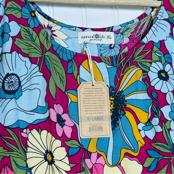 Natural Life Womens Collette Tiered Maxi Dress Floral Boho Cottage Rayon Sz XL - Picture 9 of 14